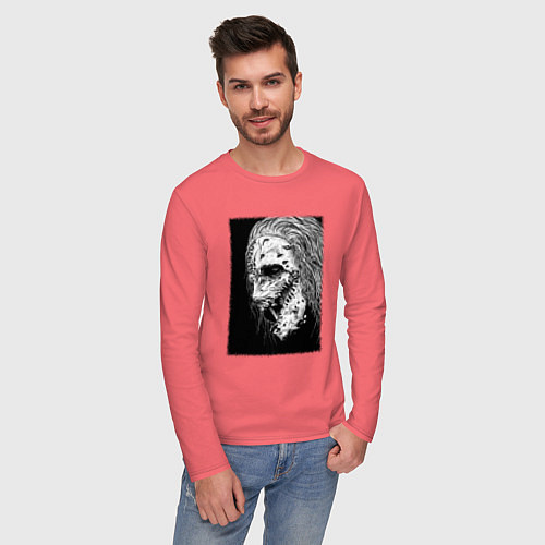 Мужской лонгслив Слипкнот кори тейлор / Коралловый – фото 3