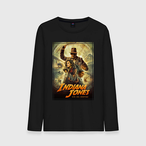 Мужской лонгслив Indiana Jones and the dial of destiny / Черный – фото 1