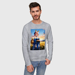 Лонгслив хлопковый мужской Tamamo no Mae Fate Grand Order, цвет: меланж — фото 2