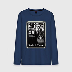 Лонгслив хлопковый мужской Joker - folie a deux meme, цвет: тёмно-синий