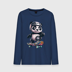 Мужской лонгслив Cool panda on a skateboard - extreme