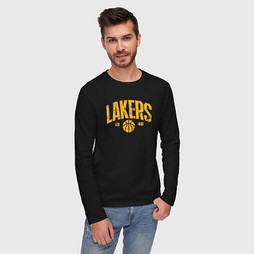 Мужской лонгслив Lakers 1948 / Черный – фото 3