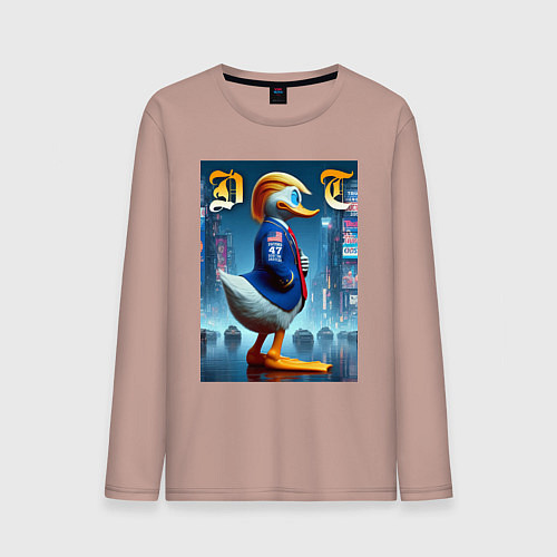 Мужской лонгслив Donald Trump - the lame duck / Пыльно-розовый – фото 1