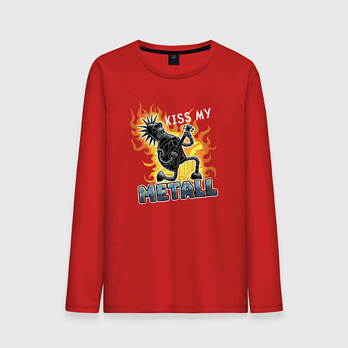 Мужской лонгслив Футурама: Робот Бендер-гитарист / Красный – фото 1