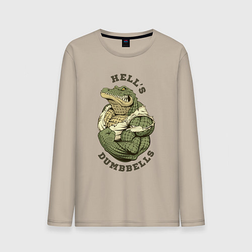Мужской лонгслив Crocodile bodybuilder / Миндальный – фото 1