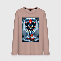 Лонгслив хлопковый мужской Ежик Шедоу сурово идёт, цвет: пыльно-розовый