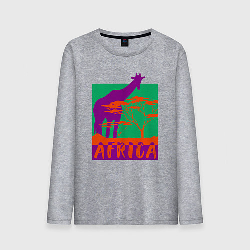 Мужской лонгслив В Африке / Меланж – фото 1