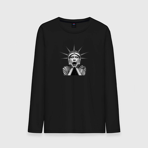 Мужской лонгслив Статуя удивления / Черный – фото 1