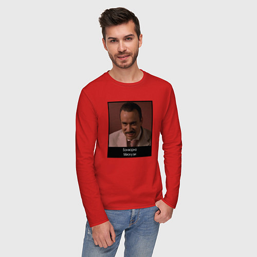 Мужской лонгслив Бонжорно Мискузи мем Евротур / Красный – фото 3