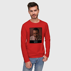 Лонгслив хлопковый мужской Бонжорно Мискузи мем Евротур, цвет: красный — фото 2