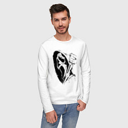 Лонгслив хлопковый мужской Крик - Гоуст фейс, цвет: белый — фото 2