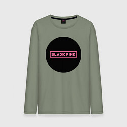 Лонгслив хлопковый мужской Blackpink logotype - group of South Korea, цвет: авокадо