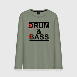 Лонгслив хлопковый мужской Drum and bass color, цвет: авокадо