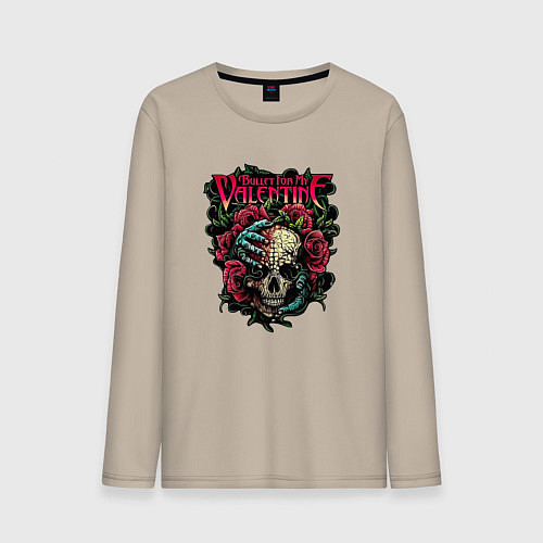 Мужской лонгслив Пуля для моего Валентина / Миндальный – фото 1