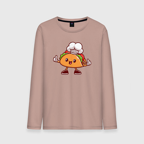 Мужской лонгслив Тако повар / Пыльно-розовый – фото 1