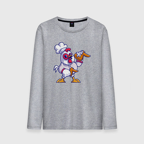 Мужской лонгслив Петушок повар / Меланж – фото 1