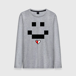 Лонгслив хлопковый мужской Minecraft улыбка и любовь, цвет: меланж