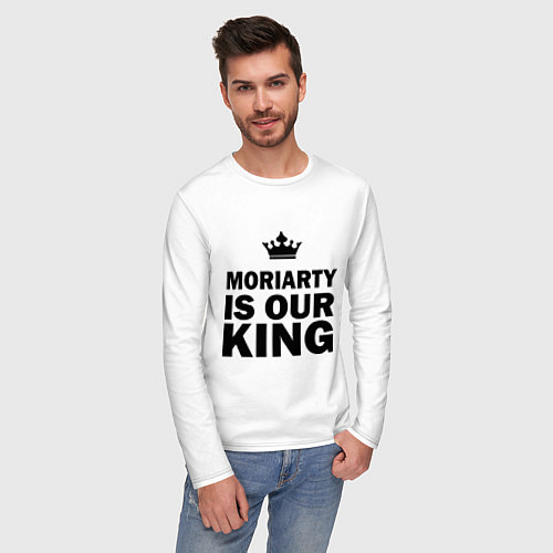 Мужской лонгслив Moriarty is our king / Белый – фото 3