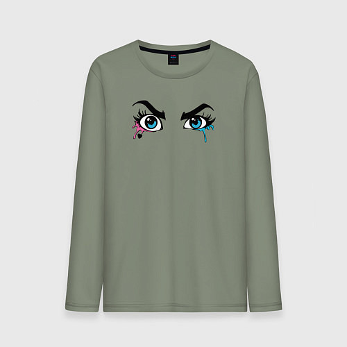 Мужской лонгслив Глаза Харли / Авокадо – фото 1