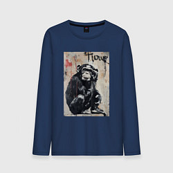 Лонгслив хлопковый мужской Style monkey, цвет: тёмно-синий