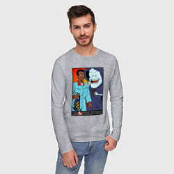 Лонгслив хлопковый мужской Ghostbusters - Winston and the sandman, цвет: меланж — фото 2