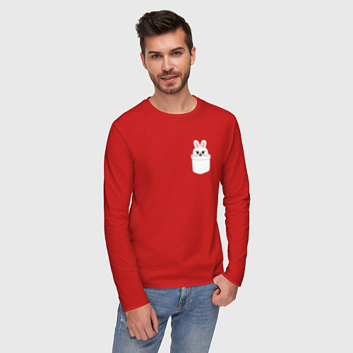 Мужской лонгслив Leebit in pocket / Красный – фото 3