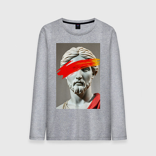 Мужской лонгслив Античная статуя с красным штрихом / Меланж – фото 1