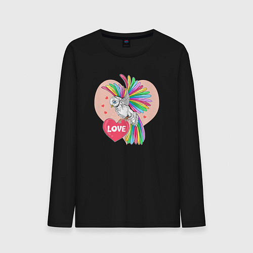 Мужской лонгслив Color bird / Черный – фото 1