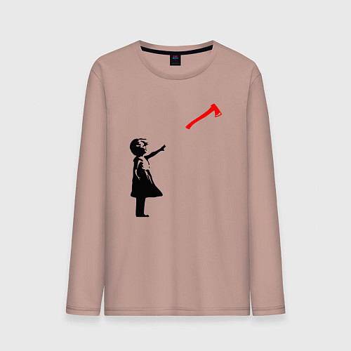 Мужской лонгслив Девочка и топор / Пыльно-розовый – фото 1