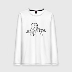 Лонгслив хлопковый мужской Непон мем, цвет: белый