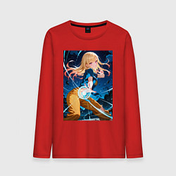 Лонгслив хлопковый мужской Марин Китагава косплей Dragon Ball, цвет: красный