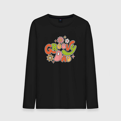 Мужской лонгслив Классный папа / Черный – фото 1