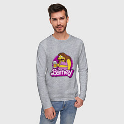 Лонгслив хлопковый мужской Barney with beer, цвет: меланж — фото 2