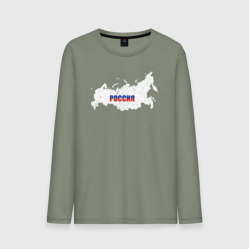 Мужской лонгслив Россия карта / Авокадо – фото 1