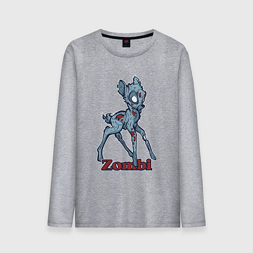 Мужской лонгслив Оленёнок зомби / Меланж – фото 1