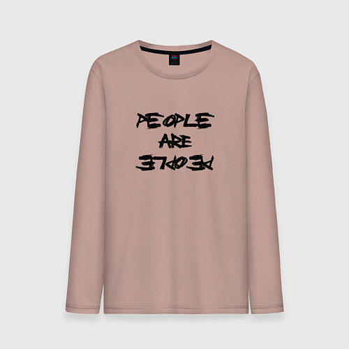 Мужской лонгслив Depeche Mode - people are people font / Пыльно-розовый – фото 1