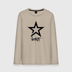 Лонгслив хлопковый мужской Boris -star, цвет: миндальный