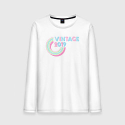 Лонгслив хлопковый мужской Винтаж 2019, цвет: белый