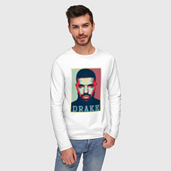 Лонгслив хлопковый мужской Drake, цвет: белый — фото 2