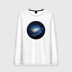Лонгслив хлопковый мужской Спиральная галактика, цвет: белый
