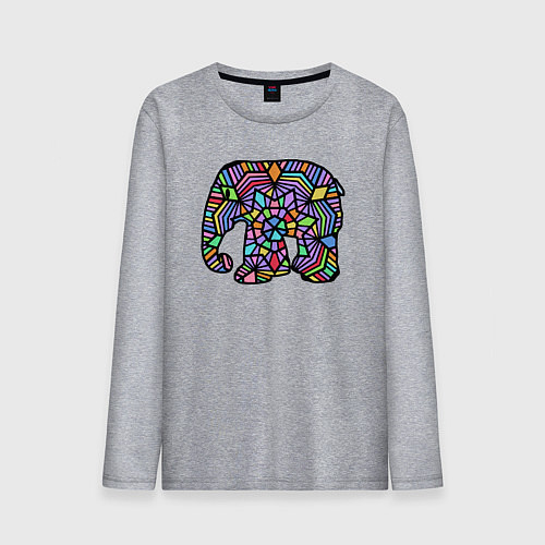 Мужской лонгслив Цветной слоник / Меланж – фото 1