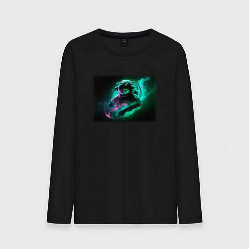 Мужской лонгслив Космическая дымка / Черный – фото 1
