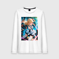Лонгслив хлопковый мужской Марин Китагава косплей Асуны Юки, цвет: белый