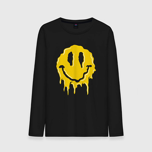Мужской лонгслив Dripping smile / Черный – фото 1
