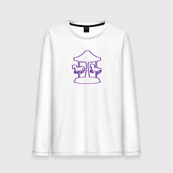 Лонгслив хлопковый мужской Карусель с лашадками, цвет: белый