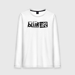 Лонгслив хлопковый мужской Blink 182 трафарет черный, цвет: белый