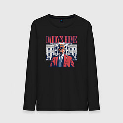Лонгслив хлопковый мужской Папочкин дом, цвет: черный