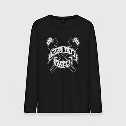 Лонгслив хлопковый мужской Working class vibe, цвет: черный