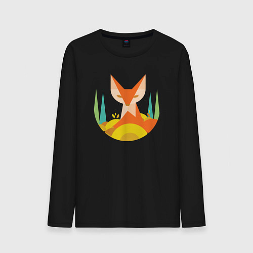 Мужской лонгслив Forest fox / Черный – фото 1