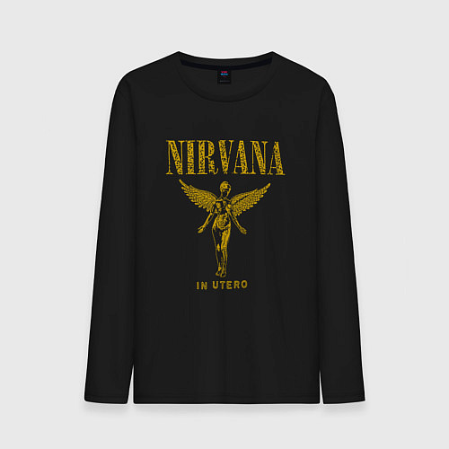 Мужской лонгслив Nirvana retro / Черный – фото 1